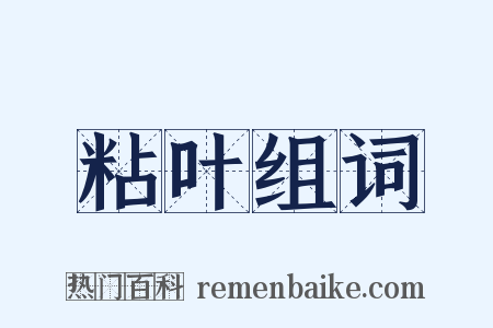 粘叶组词是什么意思的图片